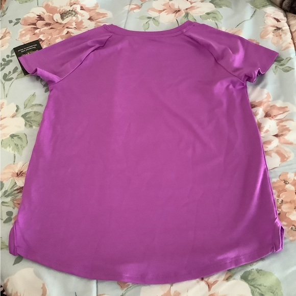 Athletic works purple top NWT kids Med 7/8 purple top stretchy short sleeves - Picture 2 of 5
